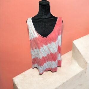 Terra & Sky Pink and White Tie-Dye Tank Top